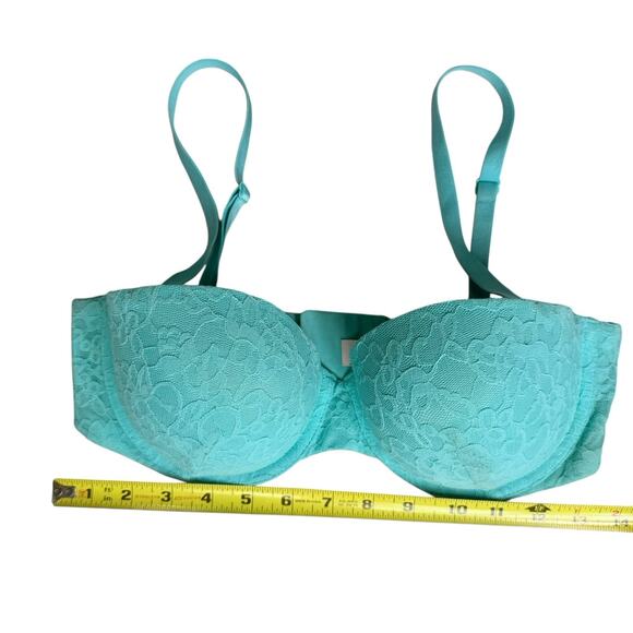 Victoria's Secret Multi-Way Bra 36C Lace Mint Green Non-Slip Flirty Sexy Push Up - Picture 9 of 14